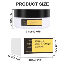 Snail Mucin Augenpads, Augenpads gegen Augenringe Eye Pads Reduzieren Dunkle Augenringe Anti-Aging Augenmaske mit Schneckenschleim Mindern Falten, Puffiness und Schwellungen