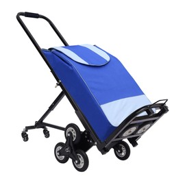 Stair Climbing Cart Portable Climbing Cart 330 LBS Three-Wheel Chassis Portable Stair Climber Hand Truck Heavy Duty with 10 Wheels (Black-330 lbs-10 Wheels)