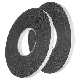 uxcell 2pcs Rolls Double Sided Foam Tape Removeable PE Sponge Mounting Tape Strong Adhesive Tape Strips(Black, 50ft x 1/2" x 1/16") for Home Paint Wall Hanging Poster Decor