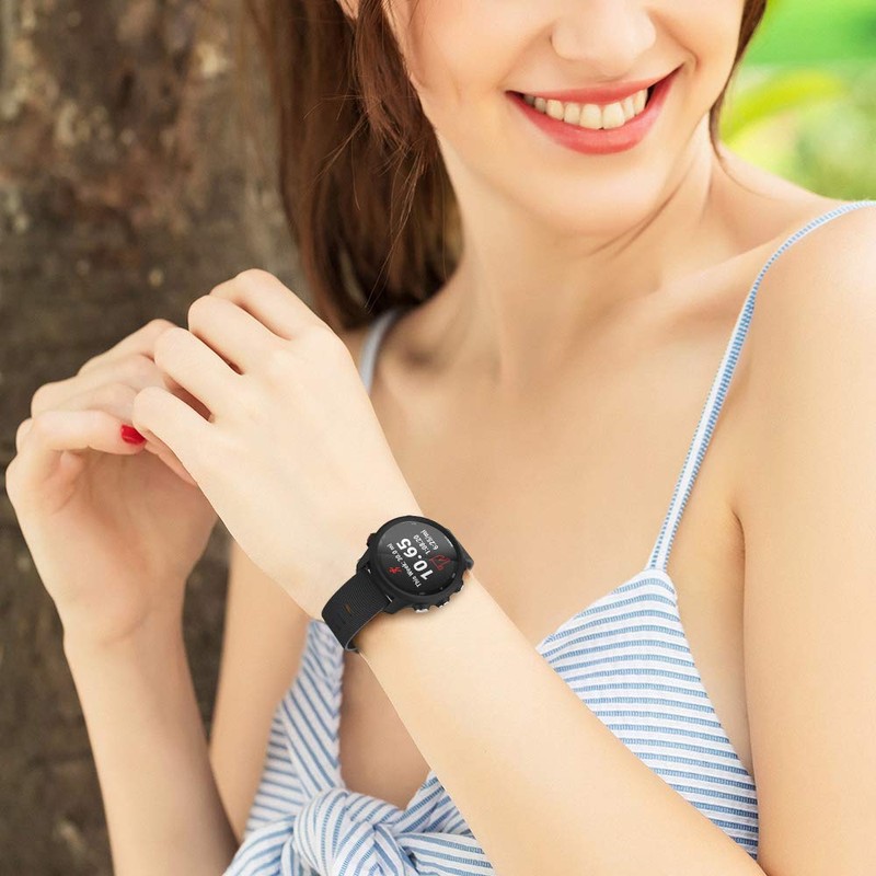 ANCOOL for Garmin Forerunner 245/645/55 Watch Band, 20mm Silicone Sport