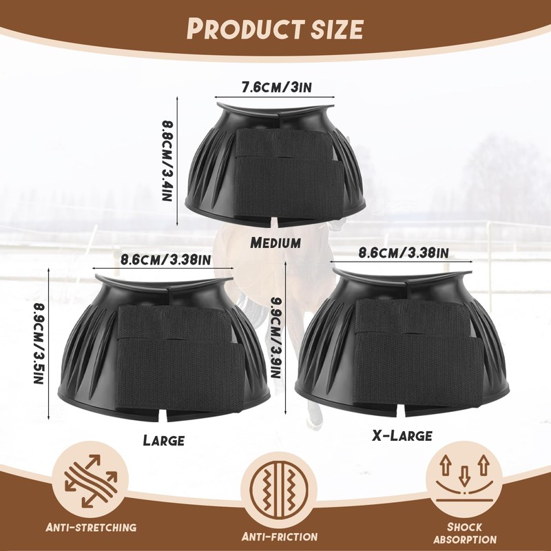 MANOPAWS 1 Pair Horse Bell Boots Protect Against Hoof Impact