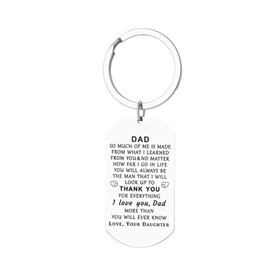 Dad Keychain Gifts From Son Daughter Thank You Gifts For Father's Day Birthday Christmas Thanksgiving Keychain Gifts, B, Medium