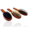 3 Piece Wooden Round Massage Welness Wire Bristle Hair Brush
