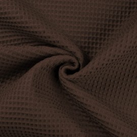 100% Cotton Waffle Honeycomb Pique Fabric Material Dusty Brown, 1Mtr 140cm x 100cm