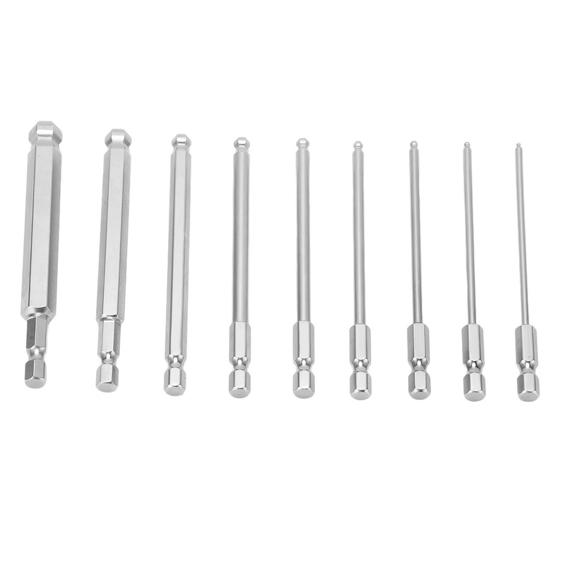 9pcs Hex Screwdriver Bit Set Rustproof S2 Steel Magnetic Ball