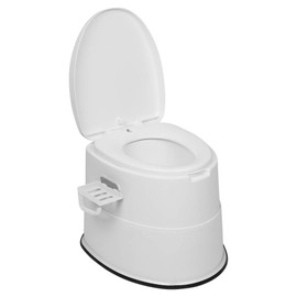 VERYKE Portable Toilet | Indoor Outdoor Commode w/Detachable Inner Bucket & Removable Paper Holder, Lightweight & Compact for Camping, Boat, Van, Emergency Use (White)