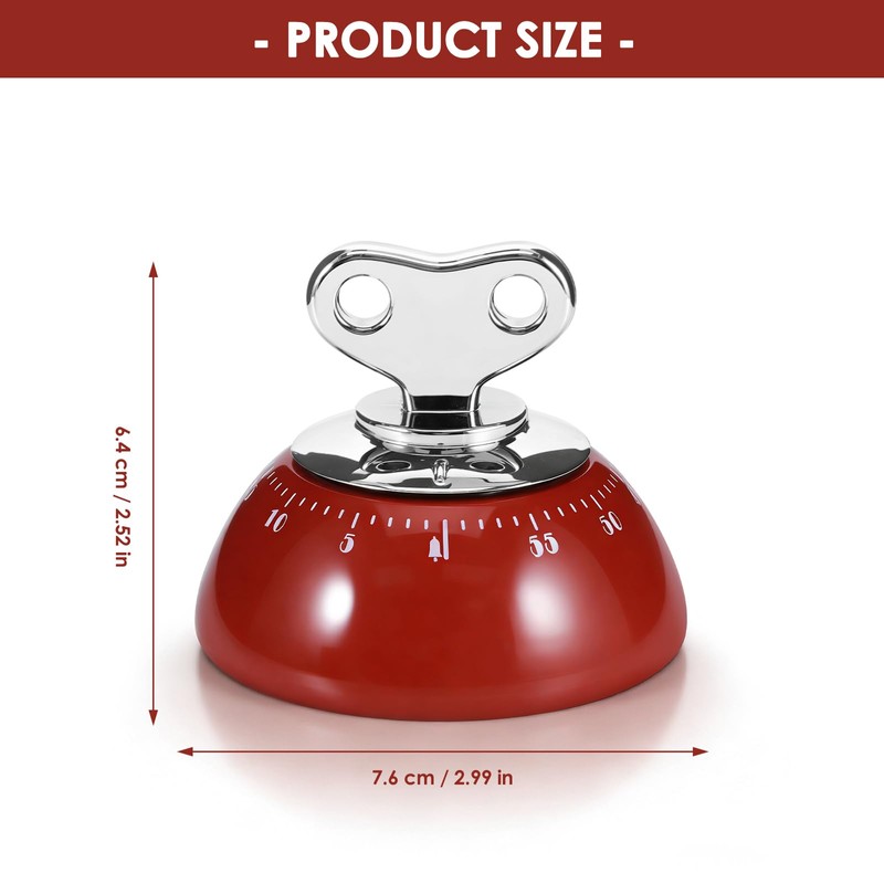 Magnetic Mechanical Timer, Mechanical Egg Timer, 60 Minute Mechanical Kitchen