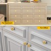 Therwen 50 Pcs Cabinet Knobs Brushed Brass Round Drawer Pulls