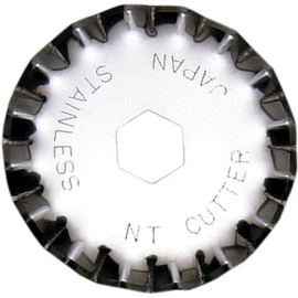 NT Cutter 28mm Rotary Wave Blades for Rotary Cutter and Large Fabric Circle Cutter, 2-Blade/Pack, 1 Pack (BW-28P)