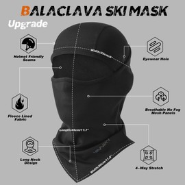 YANIKY Winter Balaclava Ski Mask for Men Women Breathable Warm Face Mask Windproof Thermal Fleece Face Cover for Cold Weather