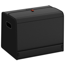 GMQ Leather Car Trunk Organizer for SUV,Car Organizers and Storage with Collapsible Storage, Large Capacity for SUV, Truck, MPV (Carbon Black, M)