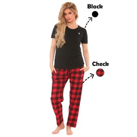 biyya® Women's Pyjamas Set Short Sleeve Cotton Printing Pjs Loungewear Soft Nightwear Sleepwear Set with Pockets Ladies Pjs Set S-XXL (WPPS-118-B, XXL)