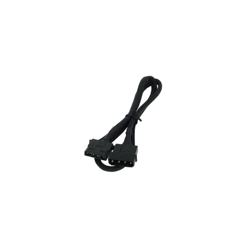 Phobya 4Pin Molex Stromverlängerung 60cm - Schwarz Kabel Lüfterkabel und