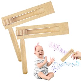 LETTERASHQP Wooden Ratchet Sound Maker, Pack of 2 Wooden Spinning Ratchet, Musical Instrument, Wooden Ratchet Instrument Toy for Party Favours, Sporting Events and Celebrations