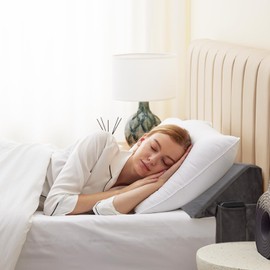 Bedluxe King Bed Wedge Pillow for Headboard, Foam Headboard Pillow, Bed Gap Filler, Mattress Gap Filler King - Fill The Gap (0-7") Between Headboard and Mattress (Short Plush, 76"x10"x6")