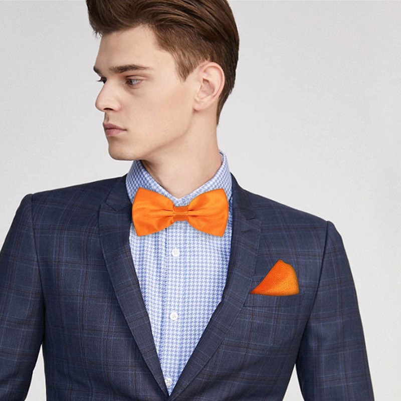 Medsuo Adjustable Bowtie, Men BowtiePre-Tied Bow Tie for Parties (Orange)