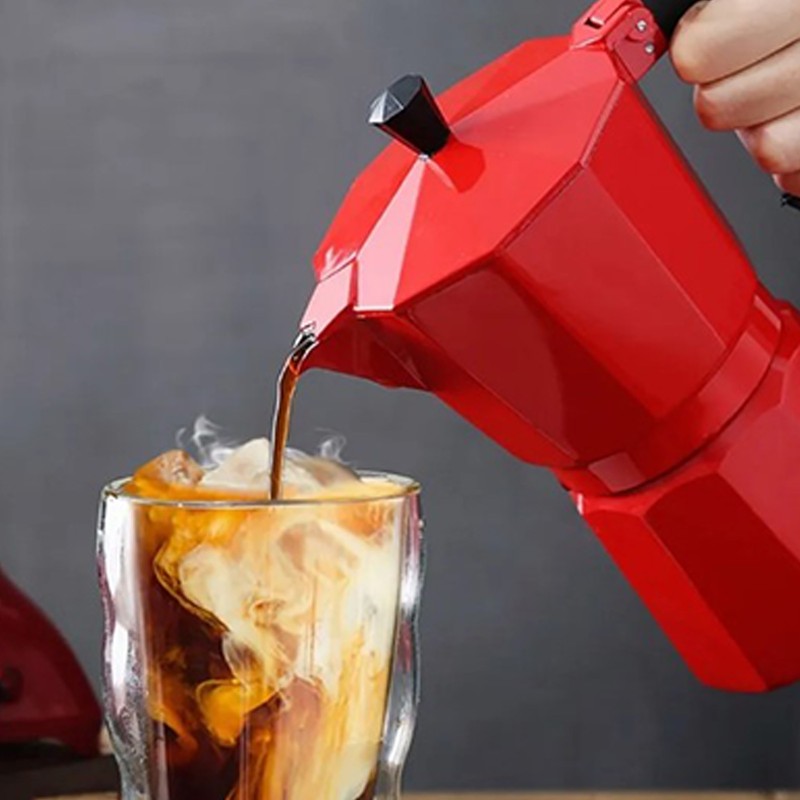 150ml Moka Pot Uniform Heat Distribution Aluminum Stovetop Moka Coffee