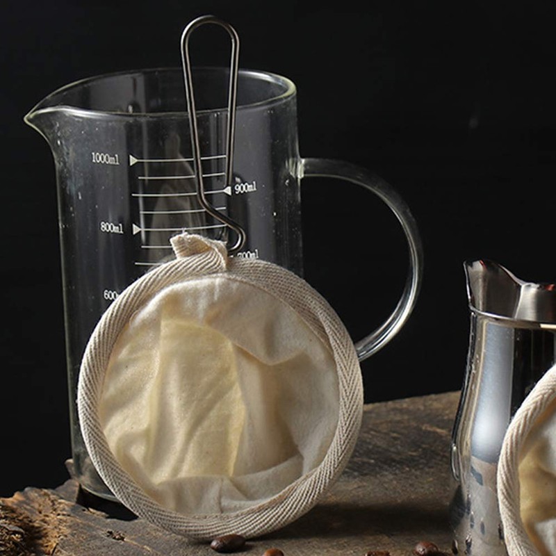 4Pcs Reusable Coffee Filters, Flannel Cloth Coffee Sock Strainers