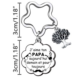 YUANSI Geschenk Papa Schlüsselanhänger Papa Geschenk Geburtstag Papa Schlüsselanhänger Geschenk Papa Weihnachten Idee Geschenk für zukünftige junge Papa personalisierte Geschenke Herren 40 Jahre 50