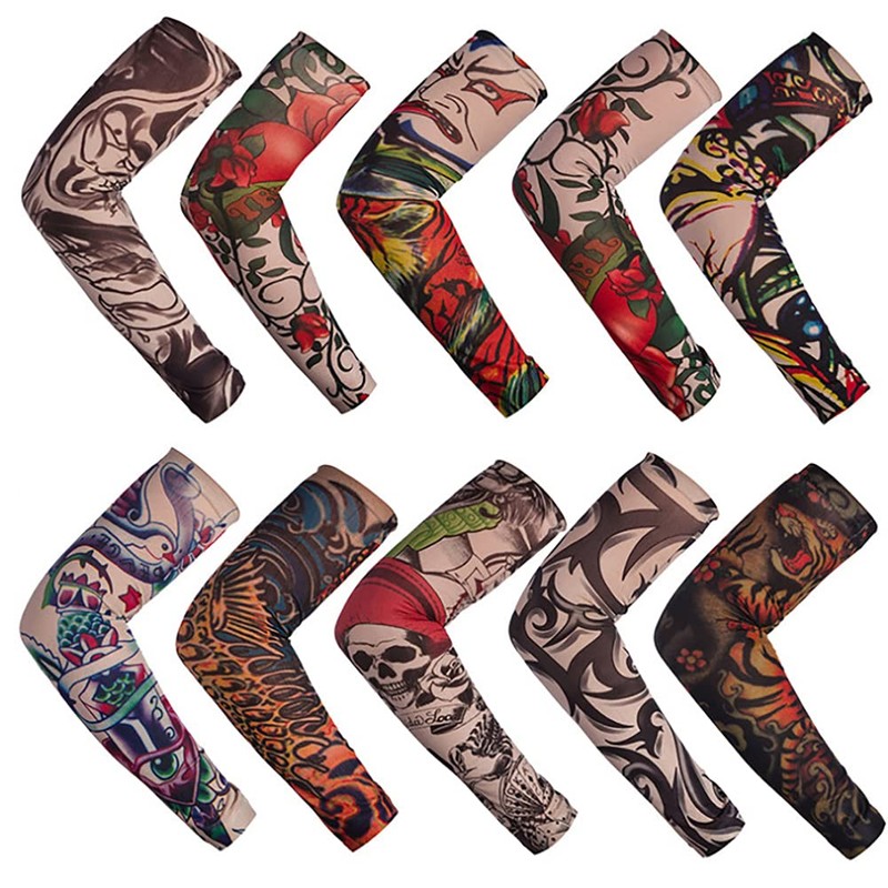 Kirozanny 12pcs Art Fake Temporary Tattoo Sun Protection Compression Arm