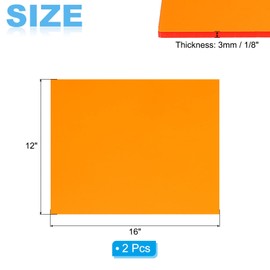 PATIKIL 1/8 Inch Thick Acrylic Sheets, 2Pack 16x12 Inch Plastic Sheet Colorful Board Panel for Sign, DIY, Painting, Art Craft, Orange