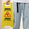 Minekkyes Caution Wet Floor Sign, Foldable Sturdy Double-Sided Safety Warning