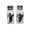 Purple Grapes Leaves Vine Hand Painted Glass Salt and Pepper