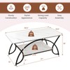 SlickBlue Sleek 2-Tier Faux Marble Coffee Table with Metal Frame