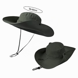 XFSRG Cappello Uomo Safari Outdoor Impermeabile con Ampia Tesa e Cordino Regolabile per Escursioni e Trekking (IT, Alpha JASPO, Taglia Unica, Verde)