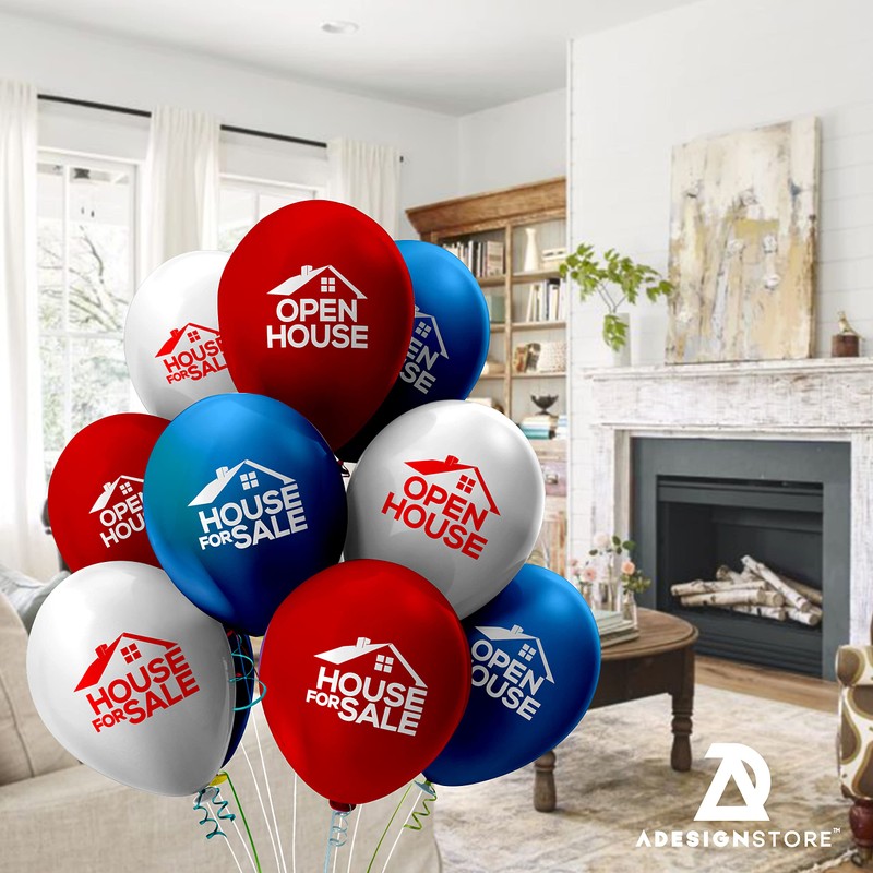 Metallic Balloons Supplies - Open House & Realtor House Signs