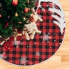 Christmas Tree Skirt Deer Reindeer Buffalo Plaid Small Xmas Tree