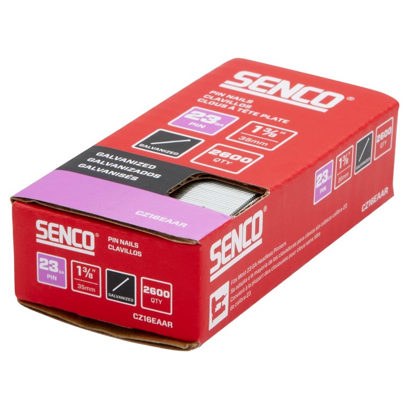 SENCO CZ16EAAR 1-3/8" 23 Gauge Pin Nails, Galvanized Finish 2,600