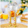 Pylones, Gold Floral Banquet Garden Serving Cutlery Set
