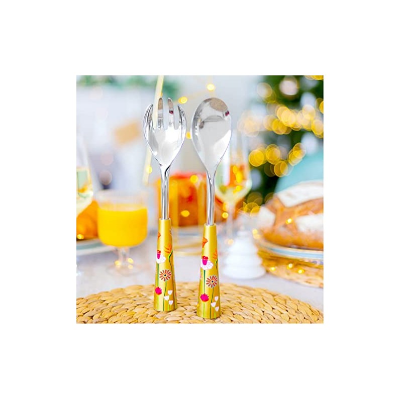 Pylones, Gold Floral Banquet Garden Serving Cutlery Set