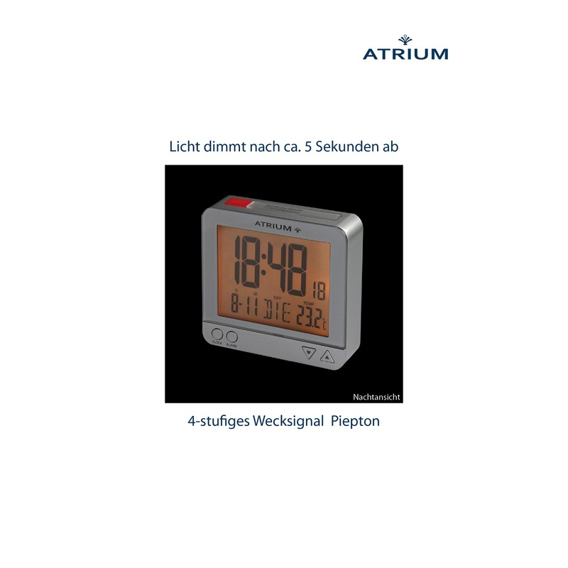 Atrium Radio Alarm Clock Travel Alarm Clock Small Digital Quartz