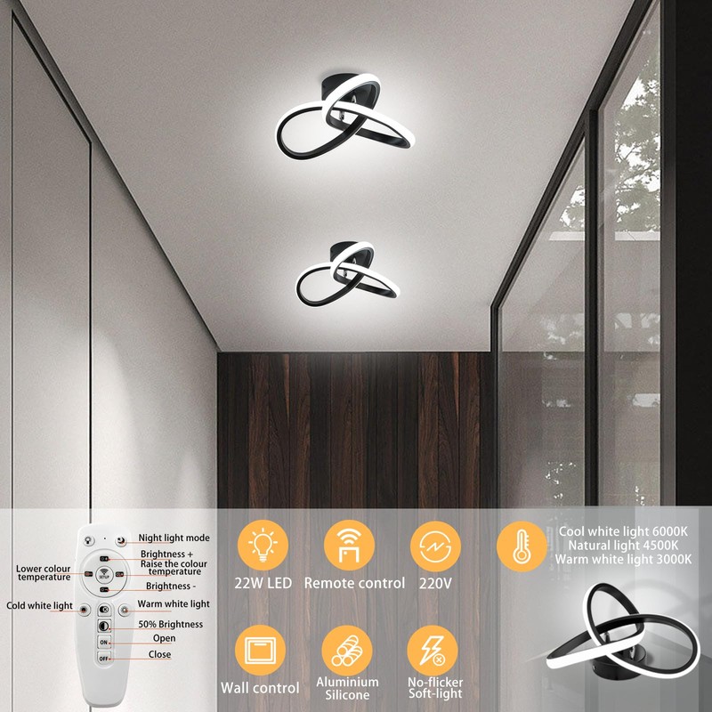 EIDISUNY LED Ceiling Light Dimmable, Modern LED Ceiling Lamp with
