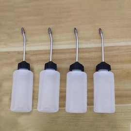 Needle Oiler, 120ml Oil Dispenser with Long Angled Spout,Screw on Cap Extended Spout Oil Bottle 4Pcs