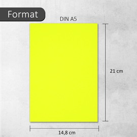 50 Labels in Neon Yellow, DIN A5 Large, Neon Paper Labels for Labelling and Sticking, Versatile Universal Stickers, dv_1020