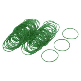 MECCANIXITY 100 Pack Rubber Band Stretchable Rubber Elastic Band Green 25mm x 1mm Hair Rubber Bands for Home Office