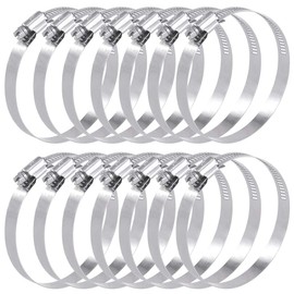 Swpeet 15Pcs 4-5inch (105-127mm) Hose Clamp 304 Stainless Steel Adjustable Range Worm Gear Hose Clamp Fuel Line Clamp Perfect for Plumbing, Automotive and Mechanical Applications