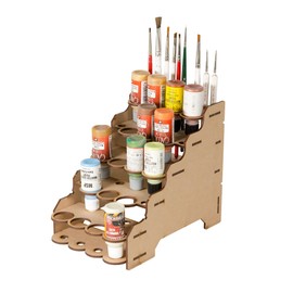 The Broken Token Modular Paint Half Rack w/ 26mm Holes - Multiple Organizer for Paint Bottles, Pots, and Brushes in Tiered Layout - Customize Your Pieces with Easy Organization & Access