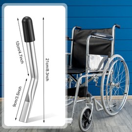 Tandefio 2 Pcs Wheelchair Brake Extenders Wheelchair Brake Handle Extensions for Transport Chair Reclining Braking Parts Adults and Seniors with Limited Mobility New Wheel Chair Users(Silver,5 Inch)