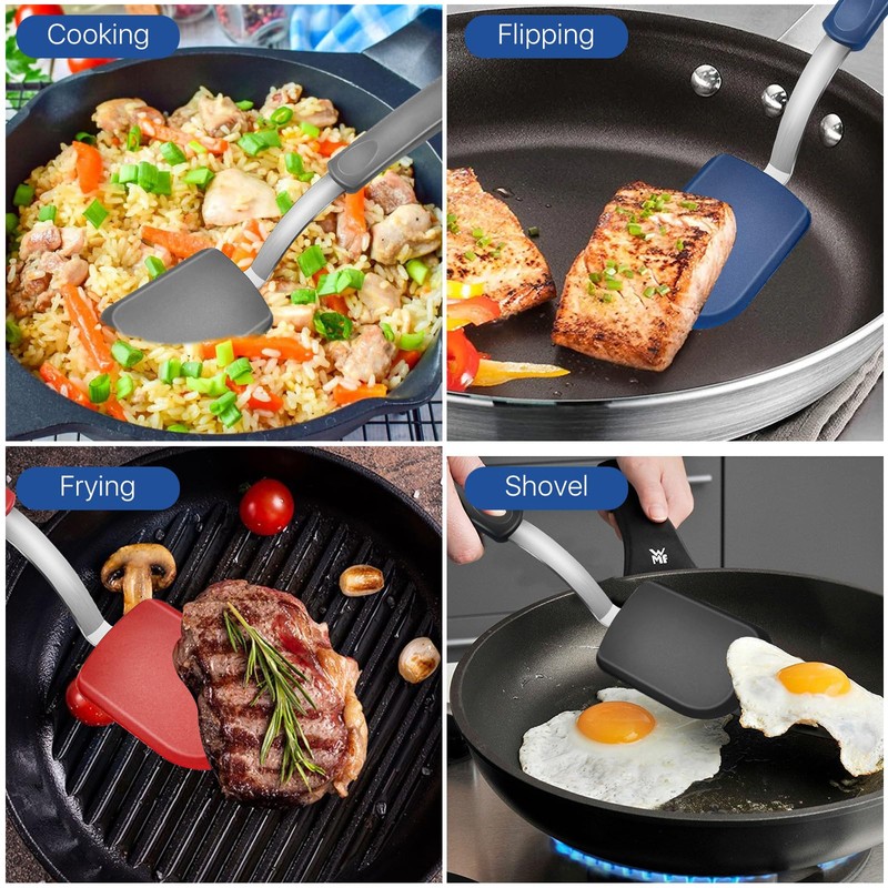 Elesunory 4 pcs Silicone Spatula, Heat Resistant Silicone Cookie Spatula