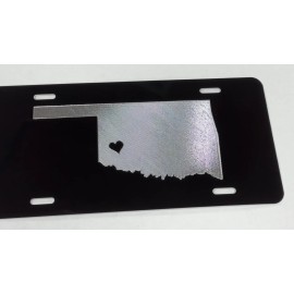 Diamond Etched Products Oklahoma OK State Car Tag Diamond Etched Engraved Aluminum License Plate Gift