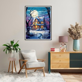 SKRYUIE Paint by Numbers Kits for Adults Hut, Acrylic Oil Scenery Paint by Numbers for Adults Beginner Canvas with Brushes Paintwork Art Crafts for Home Decor 16x20 inch x10