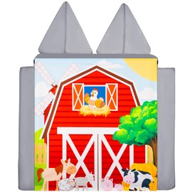 diytoolsman Play Panels Couch Foam Sofa- Nugget Couch Accessories for Play Panel with Adjustable Velcro, Stimulate Imagination- Farm