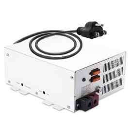 PM3-35 Power Supply & Battery Charger - 110/120V AC to 0-12V DC 35A Converter, 3-Stage Smart Charging, Built-in Fan, LED Indicator, Power Converter Compatible for RV, Solar, Marine Batteries