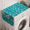Ambesonne Turquoise Blue Washing Machine Organizer, Icebergs and Penguins, Anti-Slip