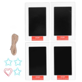 Touch Ink Pad for Baby Handprints and Footprints, Large Inkless Pet Dog Paw Stamp Black Print Kit with 4 Ink Pads and 8 Imprint Cards, Clean Touch Ink Pad Doesn’t Touch Skin Impression Memory(#2)