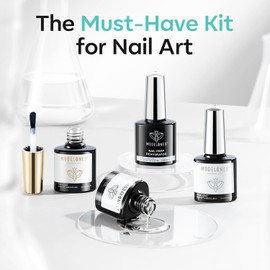 modelones Nail Dehydrator and Primer with Gel Base & Top Coat Set, Acid Free Acrylic Supplies Primer Glossy Gel Nail Polish Nail Thickening Solution Top Coat